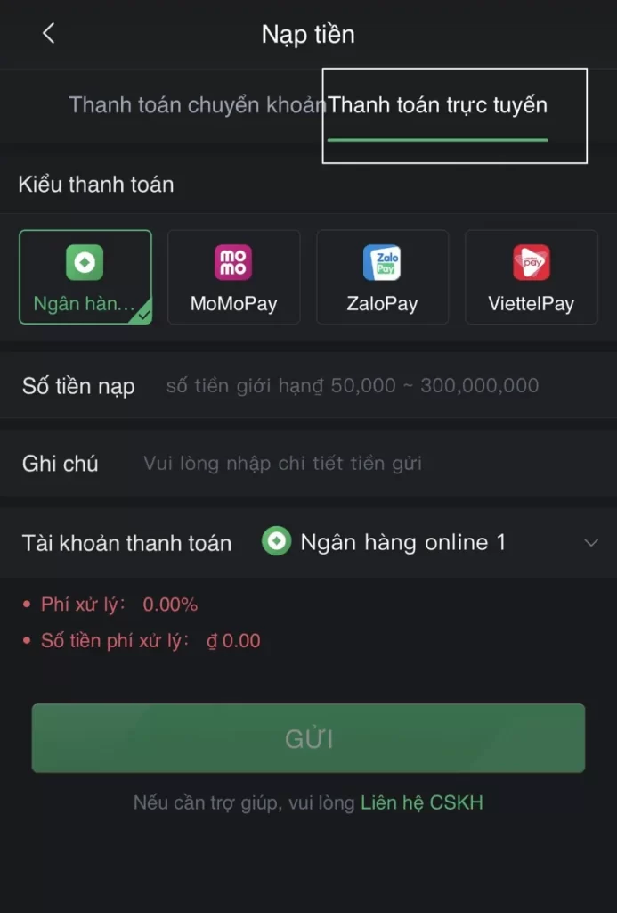 nạp tiền thanh toán trực tuyến Bet88