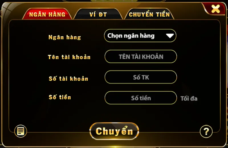 Anh em cần cung cấp thông tin chính xác để thực hiện rút tiền