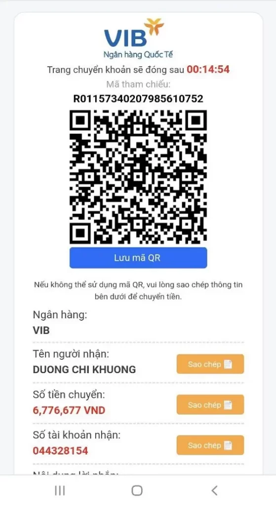 Nạp tiền bằng hình thức thanh toán trực tuyến Bet88